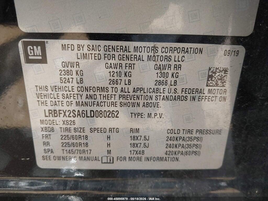 LRBFX2SA6LD080262 2020 BUICK ENVISION photo no. 9