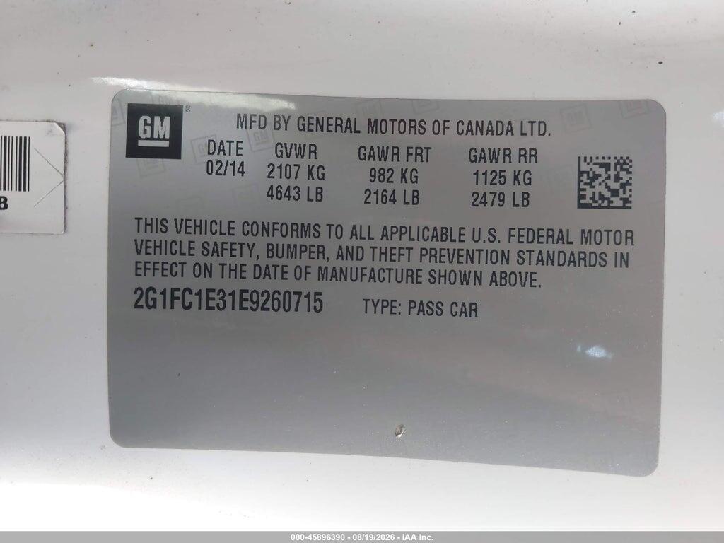 2G1FC1E31E9260715 2014 CHEVROLET CAMARO photo no. 9