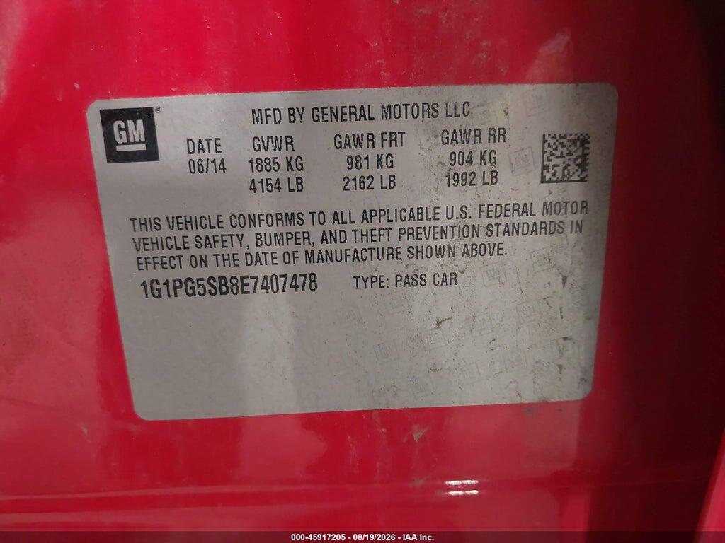 1G1PG5SB8E7407478 2014 CHEVROLET CRUZE photo no. 9