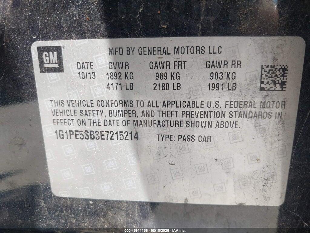1G1PE5SB3E7215214 2014 CHEVROLET CRUZE photo no. 9