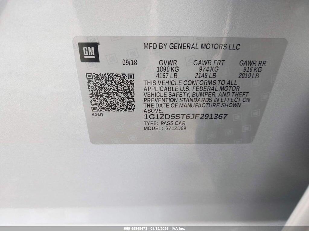 1G1ZD5ST6JF291367 2018 CHEVROLET MALIBU photo no. 9