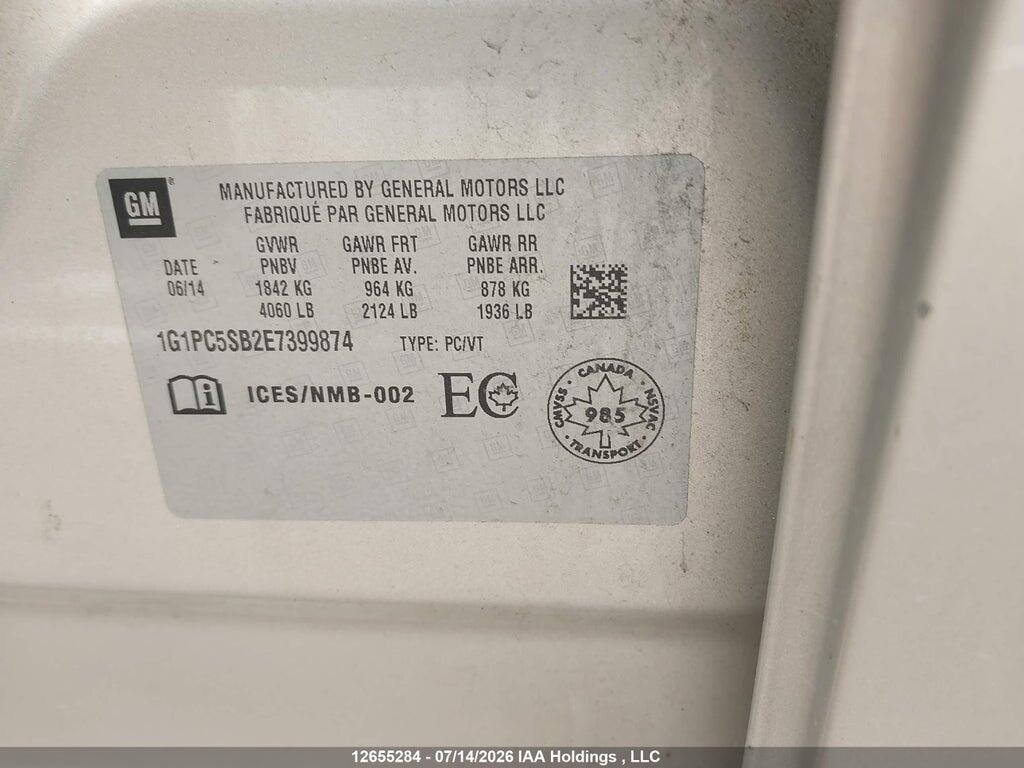 1G1PC5SB2E7399874 2014 CHEVROLET CRUZE photo no. 9