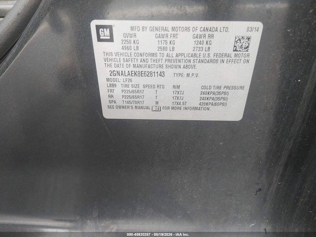 2GNALAEK8E6281143 2014 CHEVROLET EQUINOX photo no. 8