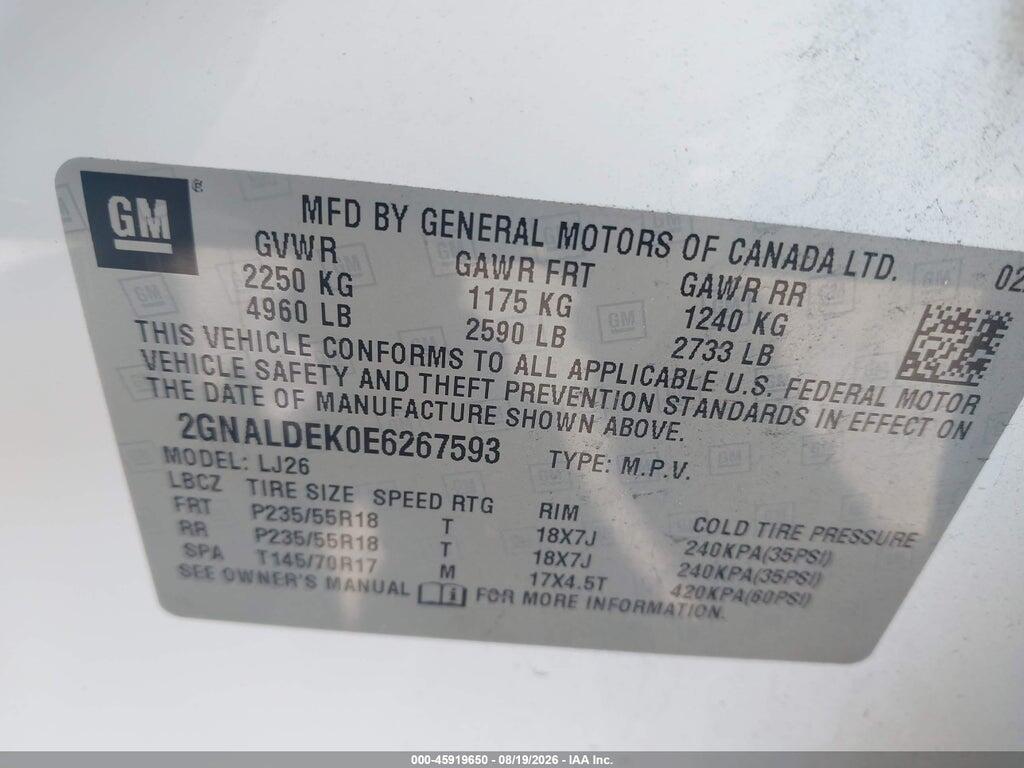 2GNALDEK0E6267593 2014 CHEVROLET EQUINOX photo no. 9