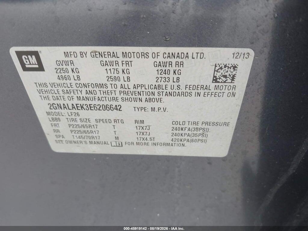 2GNALAEK3E6206642 2014 CHEVROLET EQUINOX photo no. 9