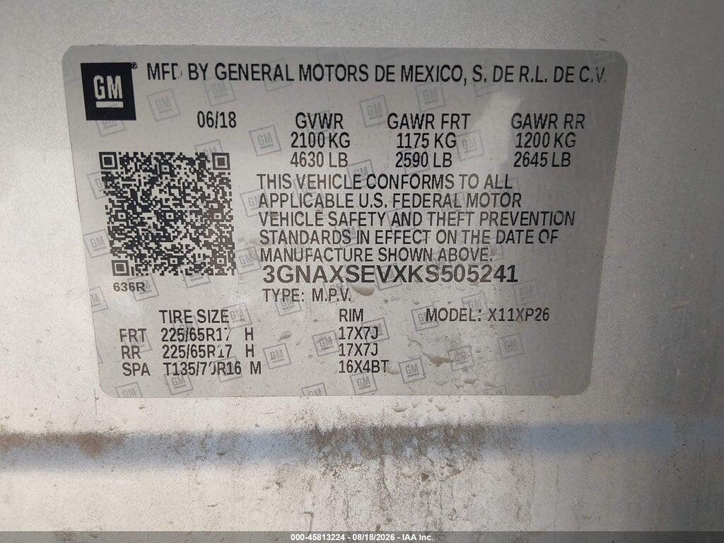 3GNAXSEVXKS505241 2019 CHEVROLET EQUINOX photo no. 9