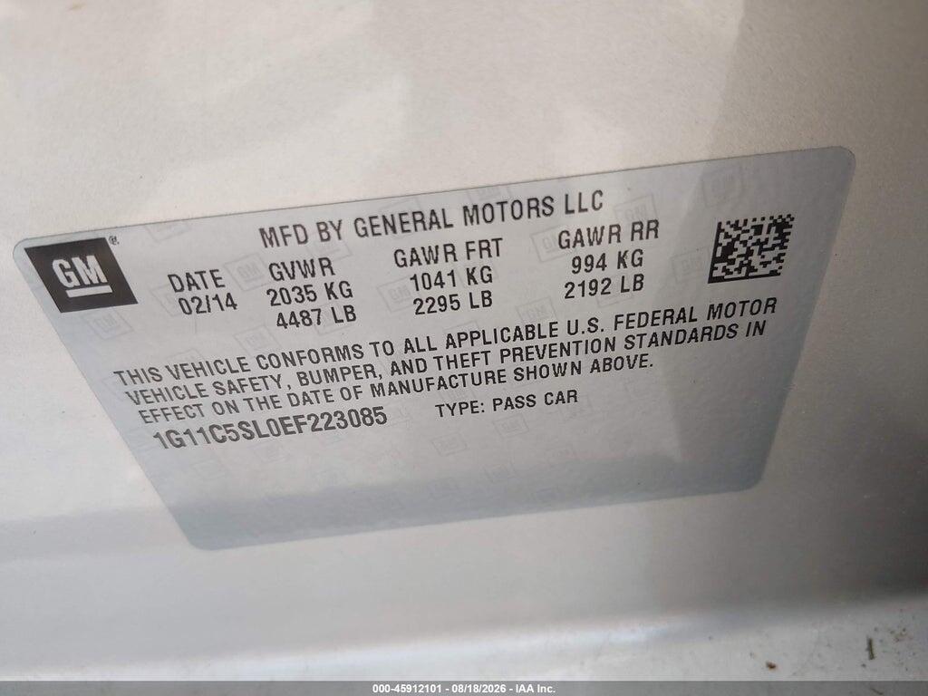 1G11C5SL0EF223085 2014 CHEVROLET MALIBU photo no. 9