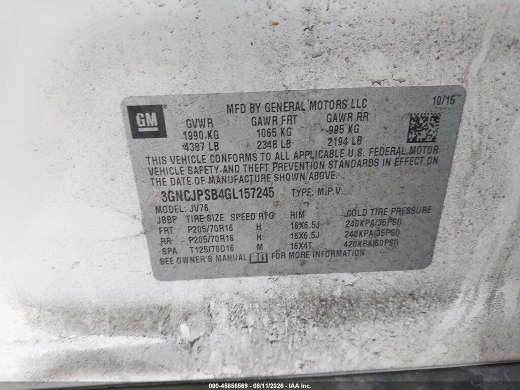 3GNCJPSB4GL157245 2016 CHEVROLET TRAX photo no. 9