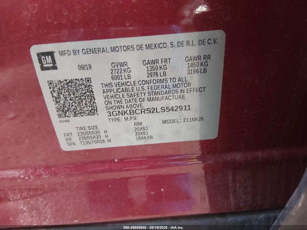 3GNKBCRS2LS542911 2020 CHEVROLET BLAZER photo no. 9