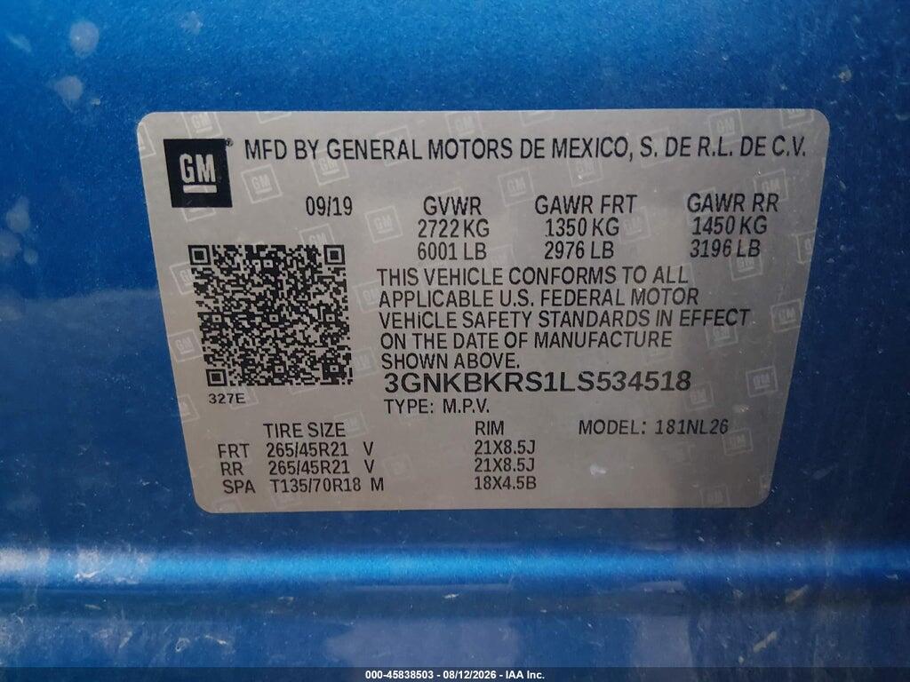 3GNKBKRS1LS534518 2020 CHEVROLET BLAZER photo no. 9