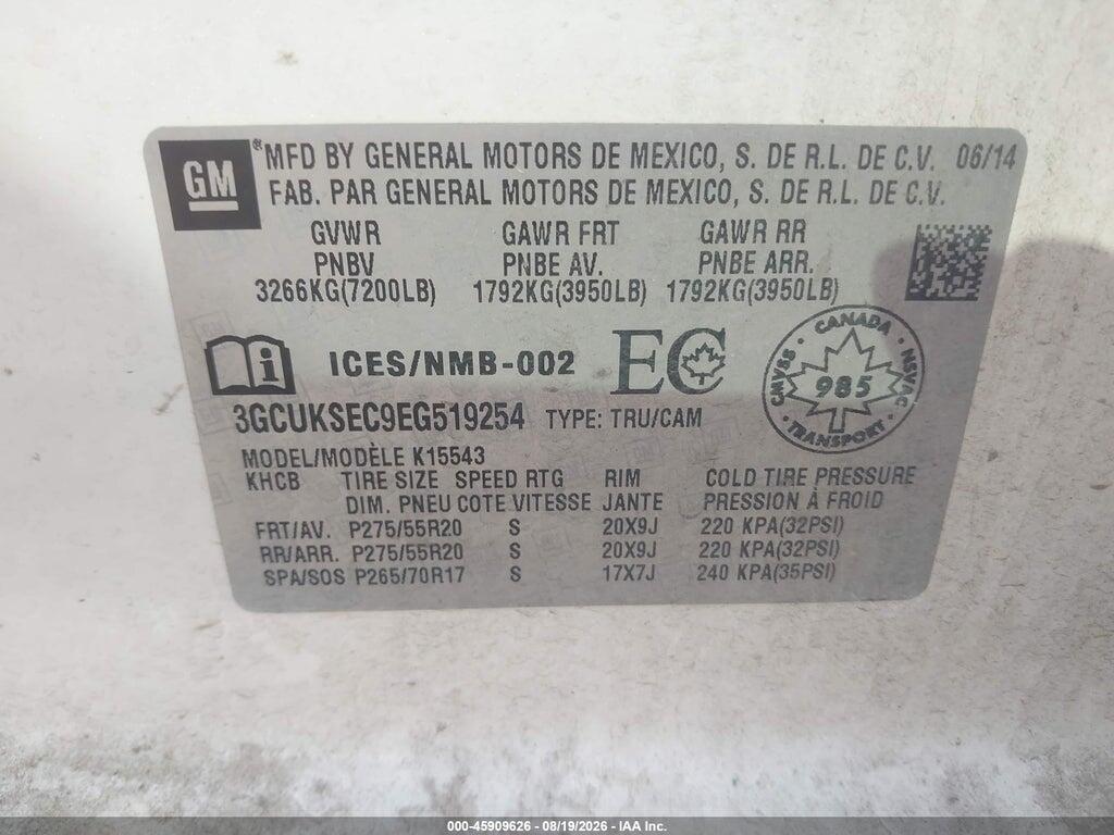 3GCUKSEC9EG519254 2014 CHEVROLET SILVERADO 1500 photo no. 9
