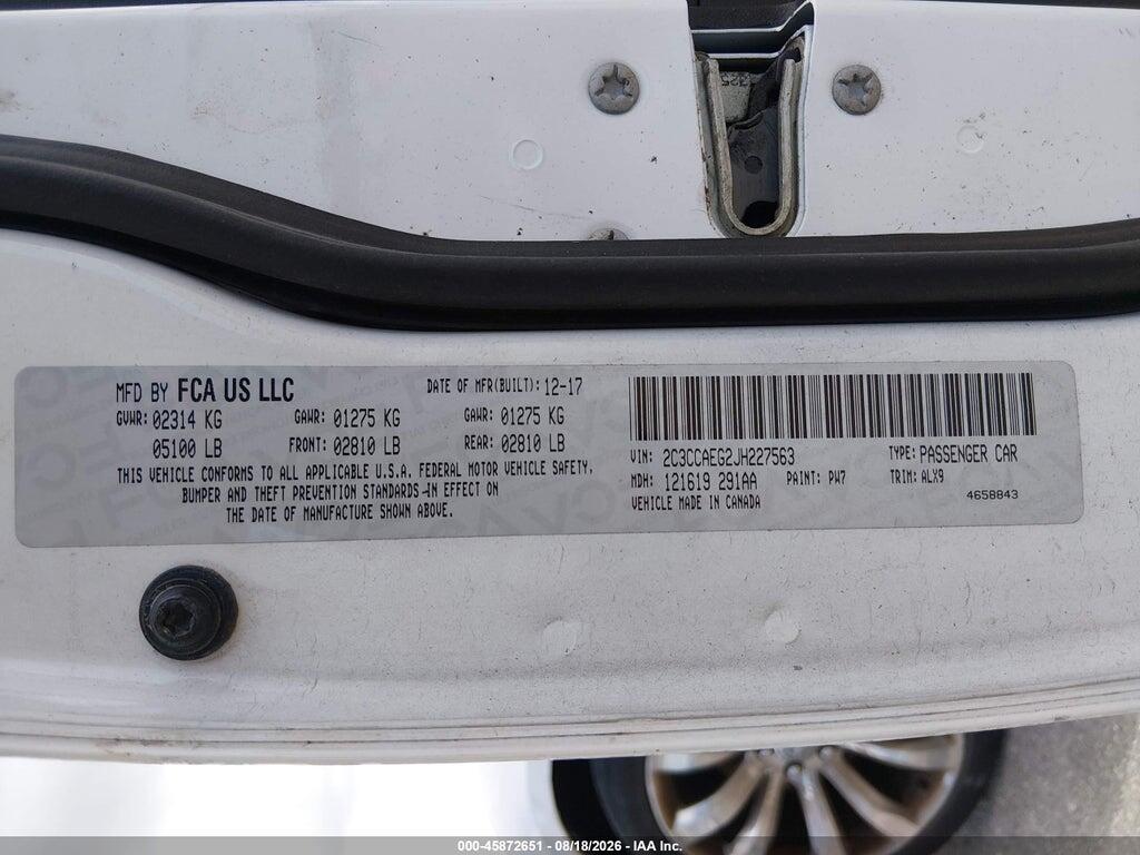 2C3CCAEG2JH227563 2018 CHRYSLER 300 photo no. 9
