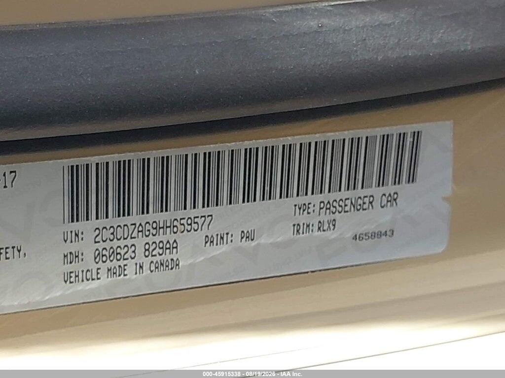 2C3CDZAG9HH659577 2017 DODGE CHALLENGER photo no. 9