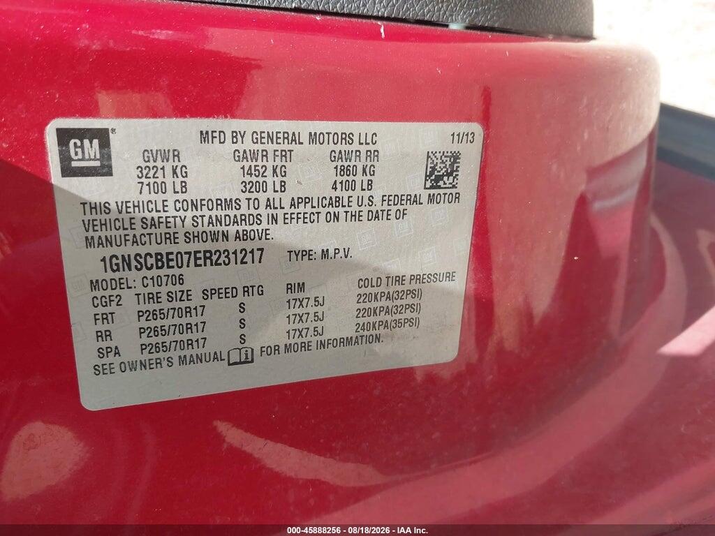 1GNSCBE07ER231217 2014 CHEVROLET TAHOE photo no. 9