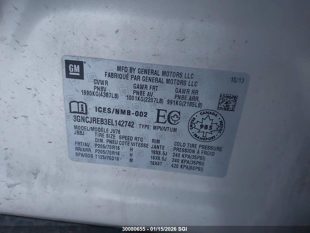 3GNCJREB3EL142742 2014 CHEVROLET TRAX photo no. 9