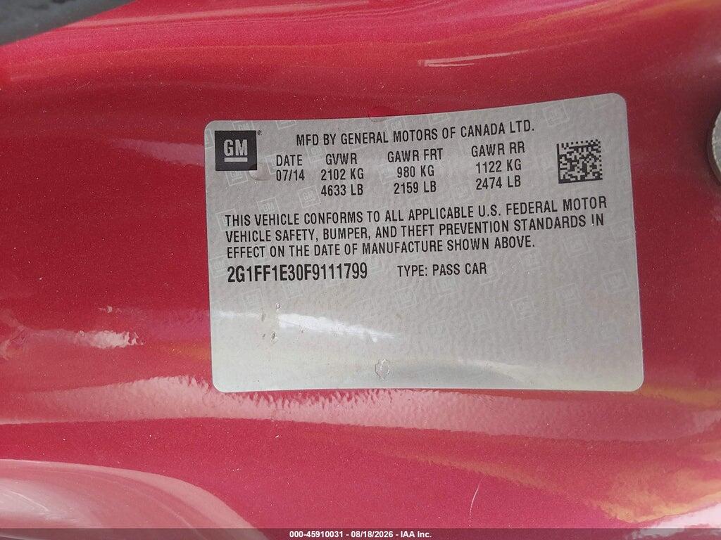 2G1FF1E30F9111799 2015 CHEVROLET CAMARO photo no. 9
