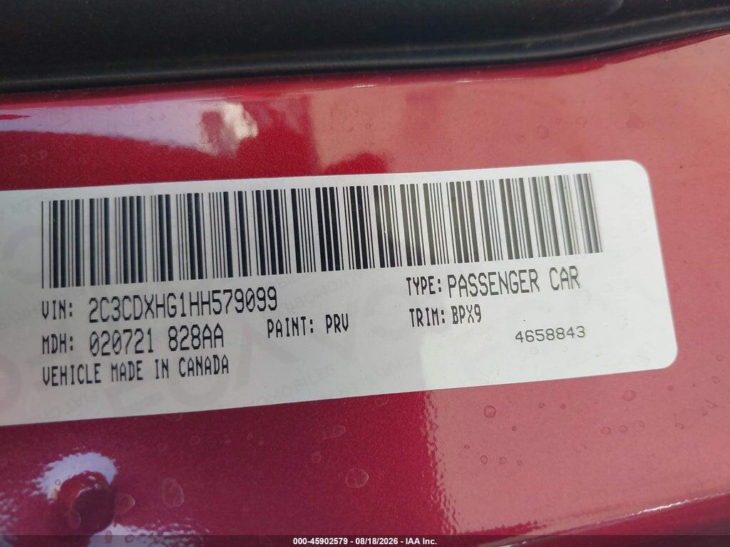 2C3CDXHG1HH579099 2017 DODGE CHARGER photo no. 9