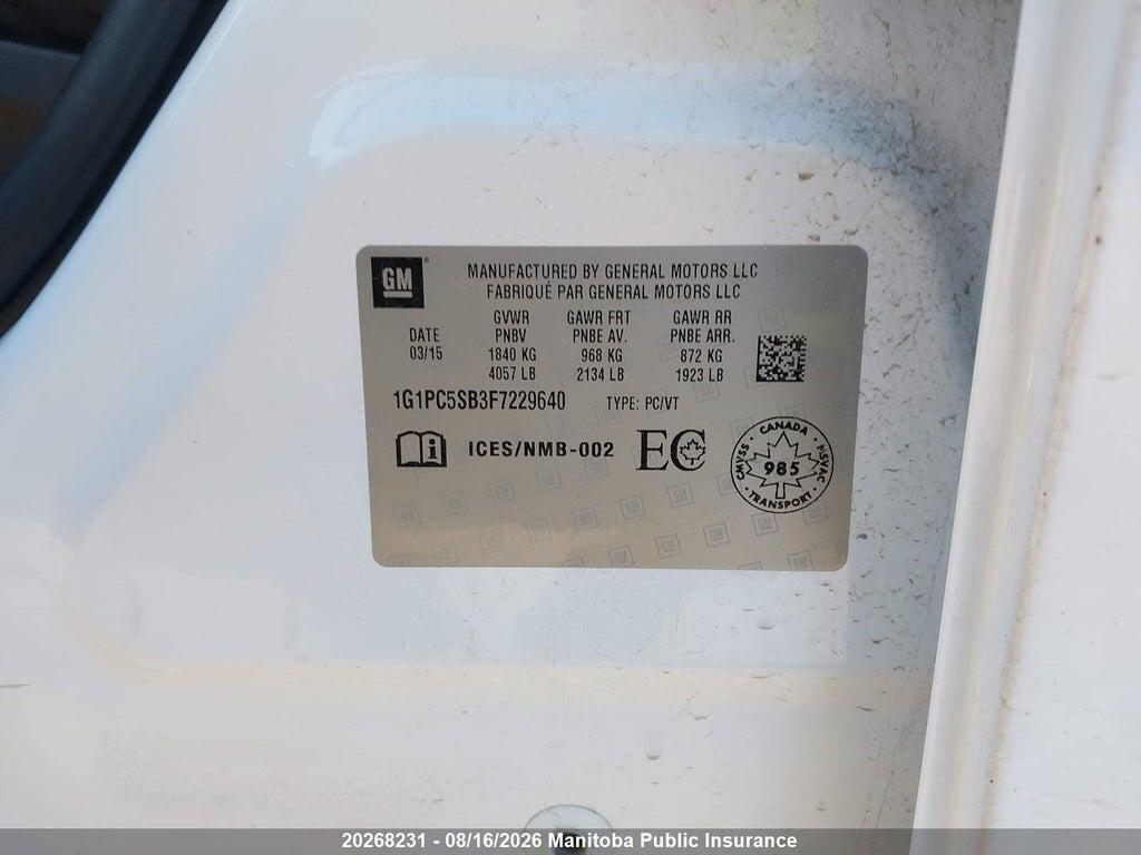 1G1PC5SB3F7229640 2015 CHEVROLET CRUZE photo no. 9