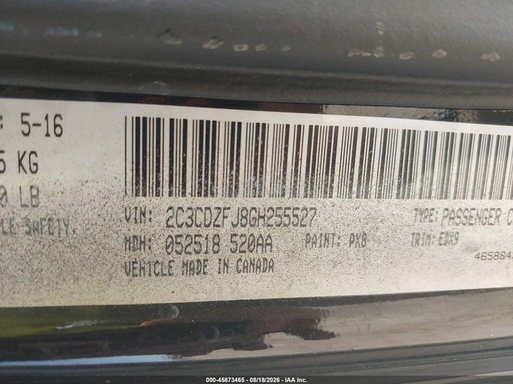 2C3CDZFJ8GH255527 2016 DODGE CHALLENGER photo no. 9