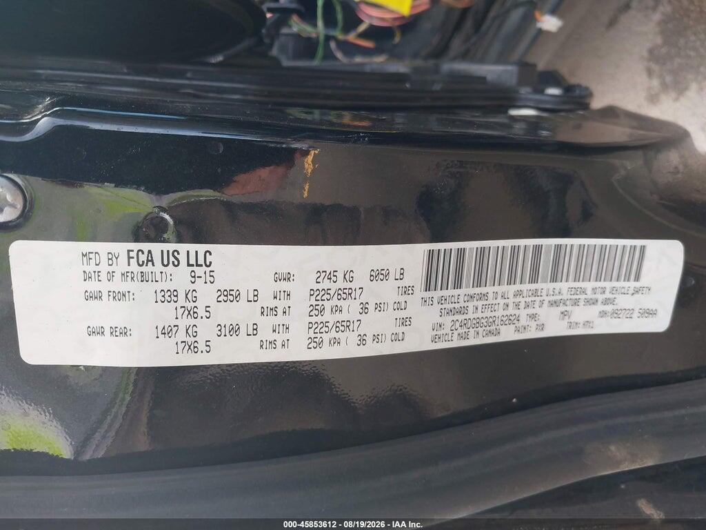 2C4RDGBG3GR162624 2016 DODGE GRAND CARAVAN photo no. 9