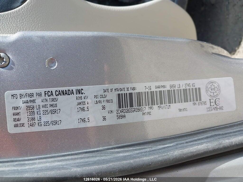 2C4RDGBG5GR390317 2016 DODGE GRAND CARAVAN photo no. 9
