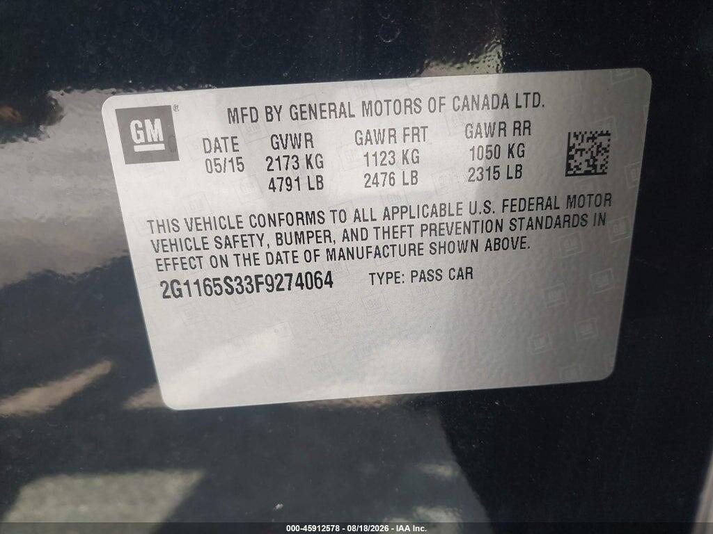 2G1165S33F9274064 2015 CHEVROLET IMPALA photo no. 9