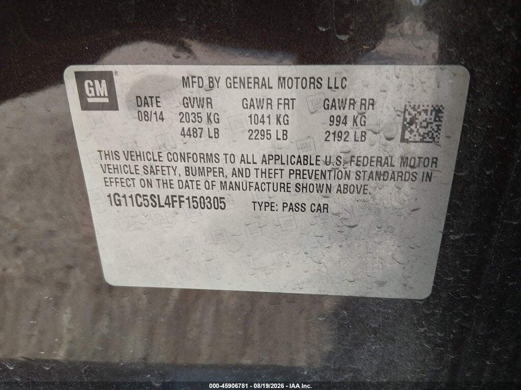 1G11C5SL4FF150305 2015 CHEVROLET MALIBU photo no. 9