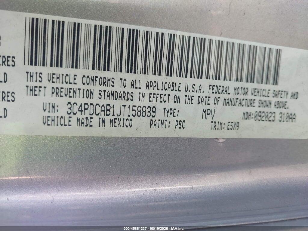3C4PDCAB1JT158839 2018 DODGE JOURNEY photo no. 9