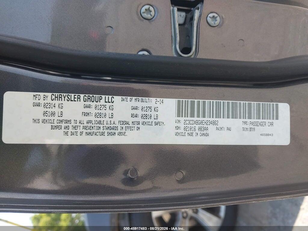 2C3CDXBG0EH234862 2014 DODGE CHARGER photo no. 9