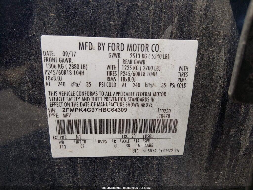 2FMPK4G97HBC64309 2017 FORD EDGE photo no. 9