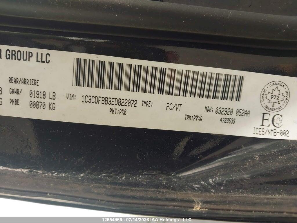 1C3CDFBB3ED822072 2014 DODGE DART photo no. 9