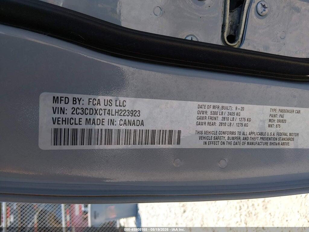 2C3CDXCT4LH223923 2020 DODGE CHARGER photo no. 9