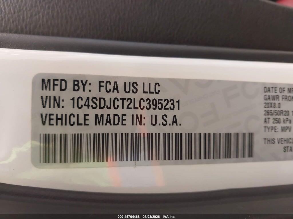 1C4SDJCT2LC395231 2020 DODGE DURANGO photo no. 9