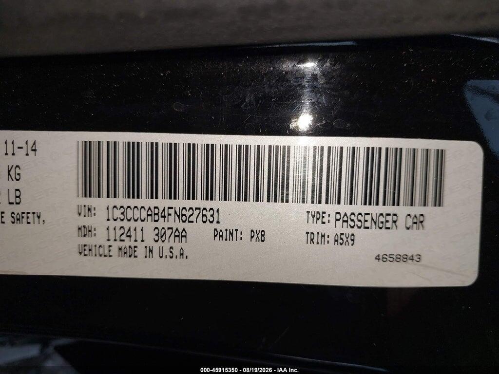 1C3CCCAB4FN627631 2015 CHRYSLER 200 photo no. 9