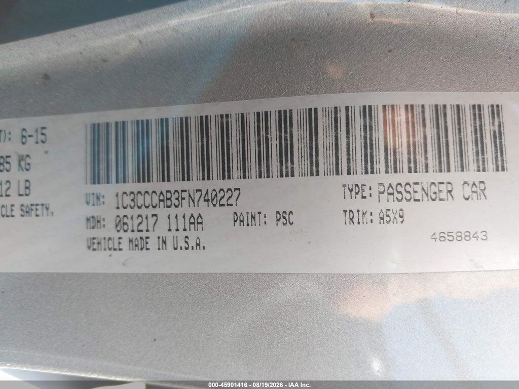 1C3CCCAB3FN740227 2015 CHRYSLER 200 photo no. 9