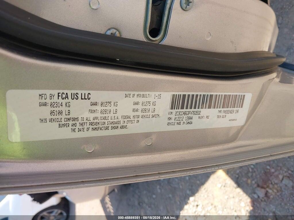 2C3CCABG3FH763532 2015 CHRYSLER 300 photo no. 9