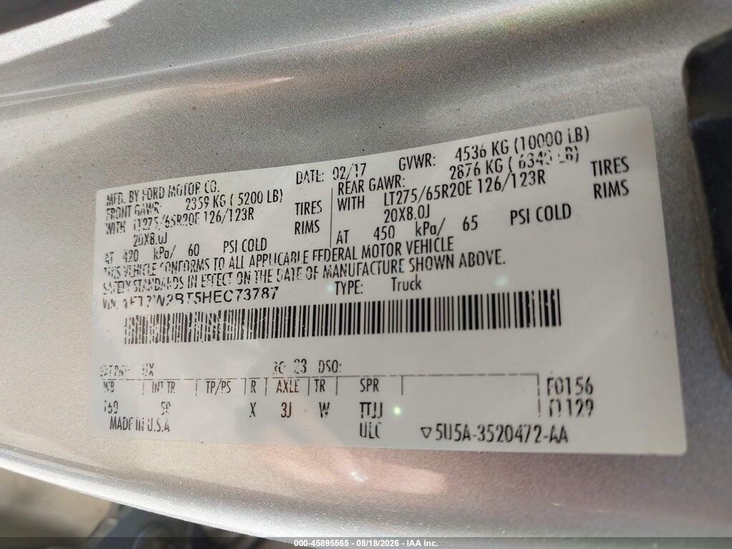 1FT7W2BT5HEC73787 2017 FORD F-250 photo no. 9