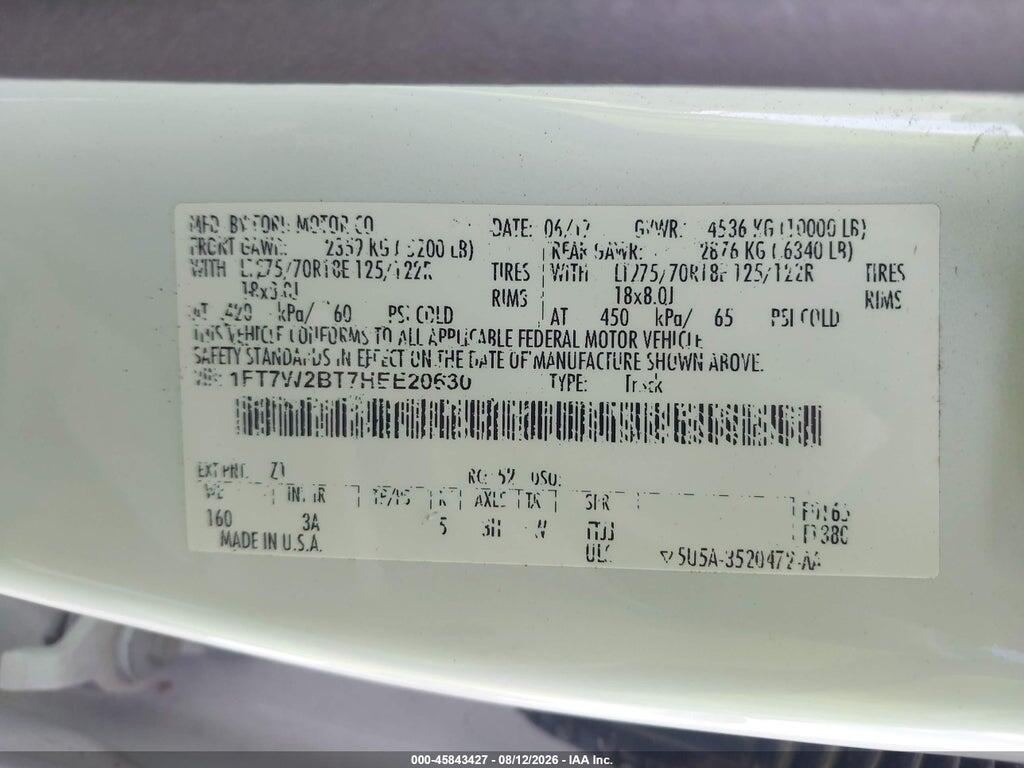 1FT7W2BT7HEE20630 2017 FORD F-250 photo no. 9