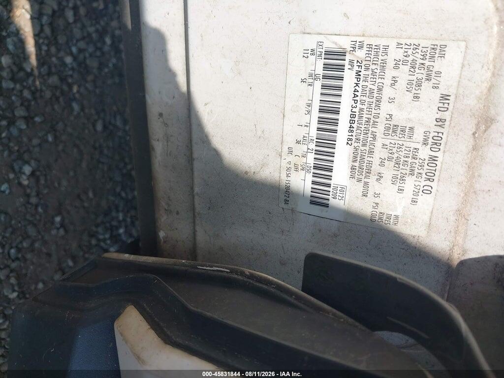 2FMPK4AP3JBB48182 2018 FORD EDGE photo no. 9