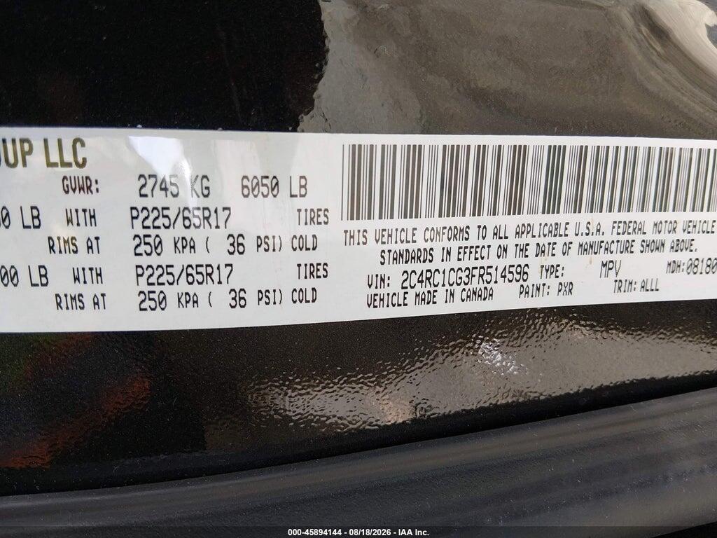 2C4RC1CG3FR514596 2015 CHRYSLER TOWN & COUNTRY photo no. 9