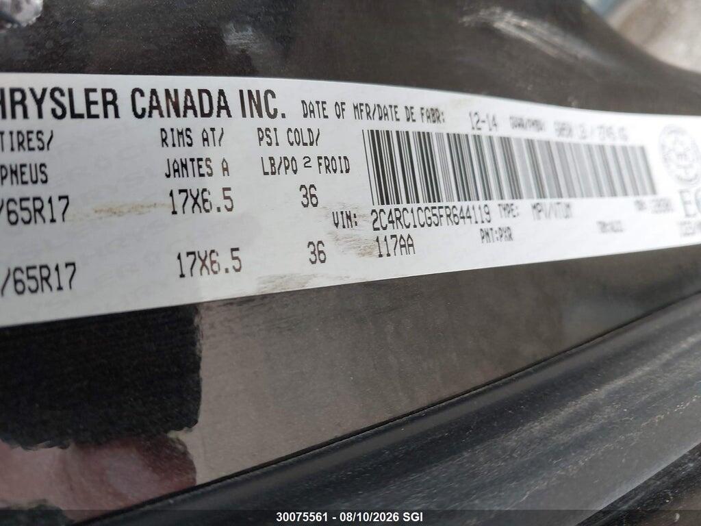 2C4RC1CG5FR644119 2015 CHRYSLER TOWN & COUNTRY photo no. 9