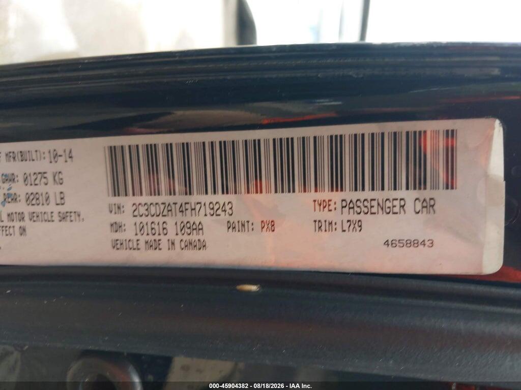 2C3CDZAT4FH719243 2015 DODGE CHALLENGER photo no. 9
