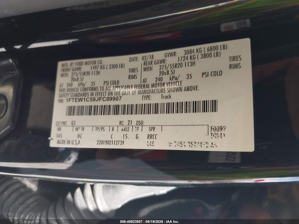 1FTEW1C58JFC09907 2018 FORD F-150 photo no. 9