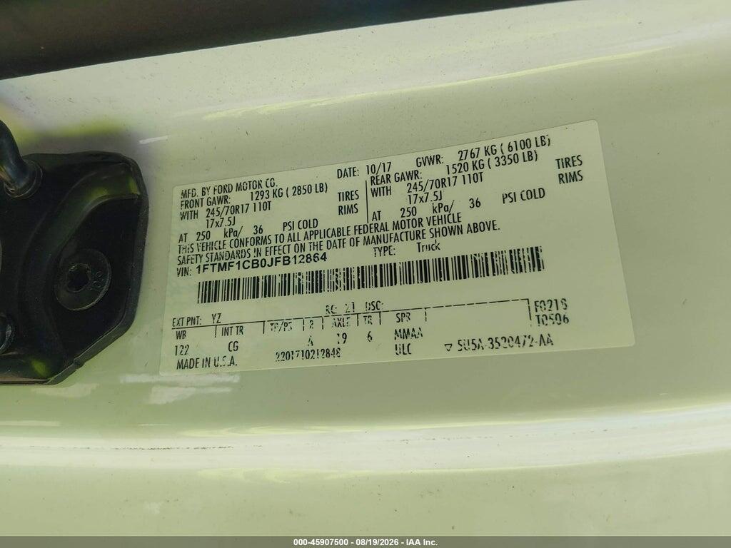 1FTMF1CB0JFB12864 2018 FORD F-150 photo no. 9