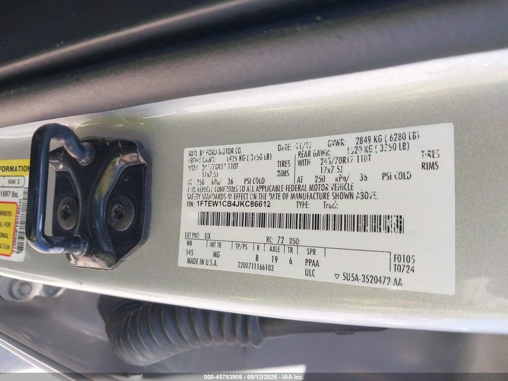 1FTEW1CB4JKC86612 2018 FORD F-150 photo no. 9