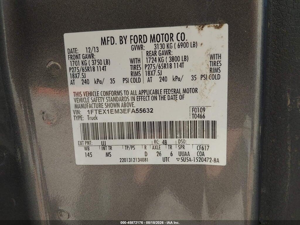 1FTEX1EM3EFA55632 2014 FORD F-150 photo no. 9