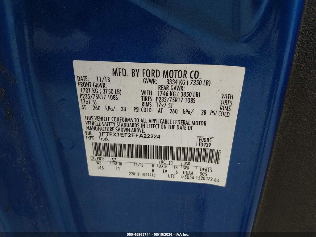 1FTFX1EF2EFA22224 2014 FORD F-150 photo no. 9