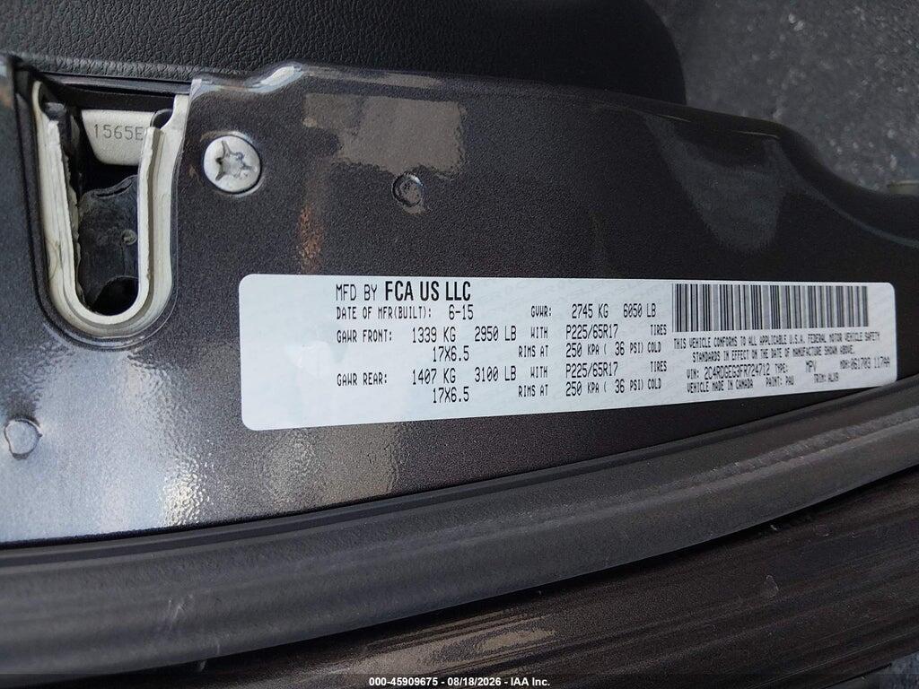 2C4RDGEG3FR724712 2015 DODGE GRAND CARAVAN photo no. 9