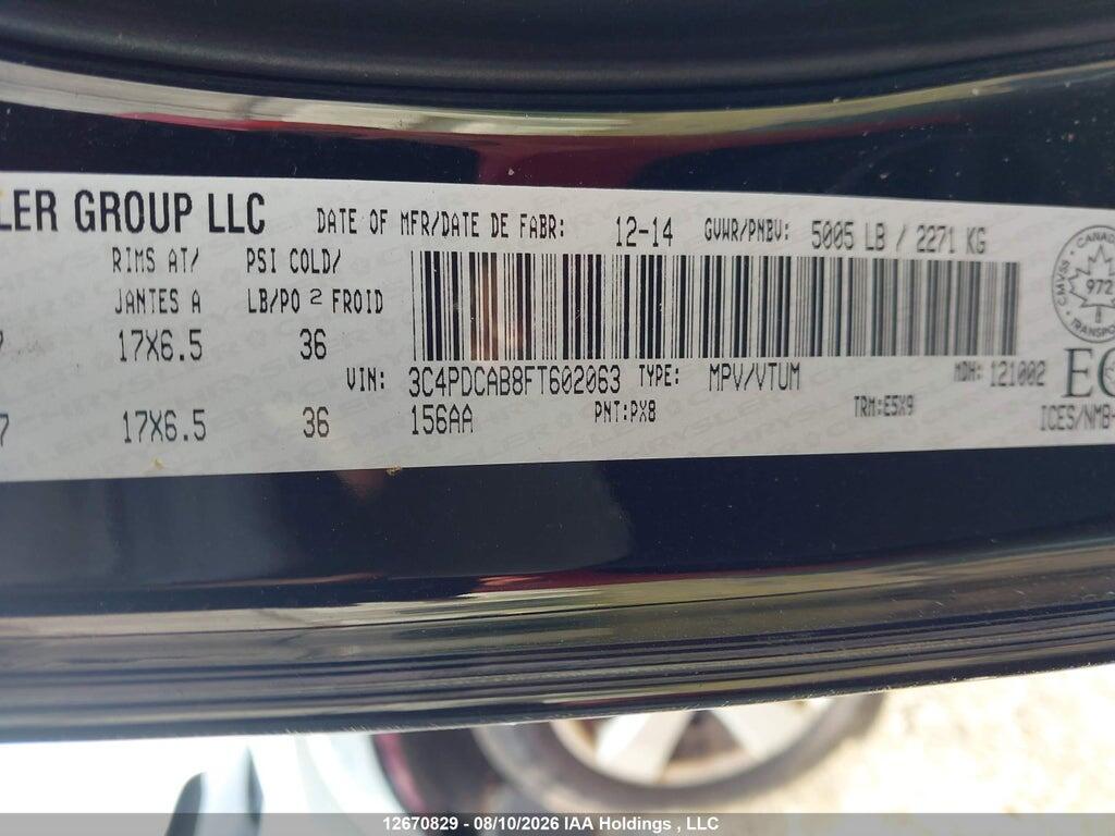 3C4PDCAB8FT602063 2015 DODGE JOURNEY photo no. 9