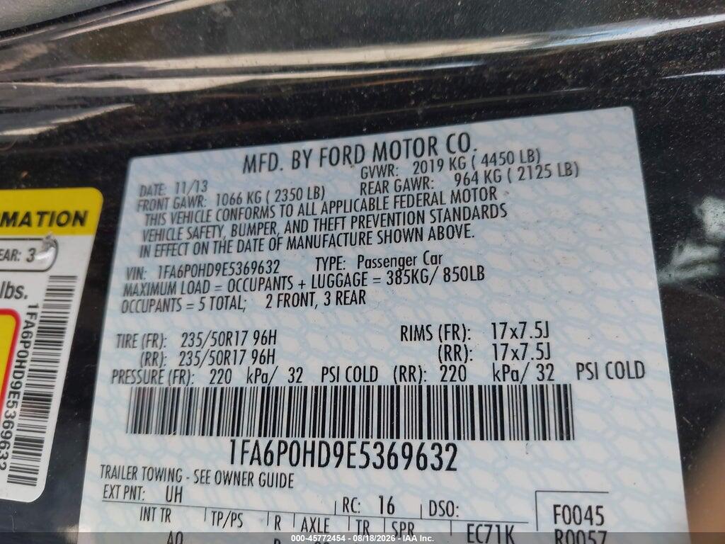1FA6P0HD9E5369632 2014 FORD FUSION photo no. 9